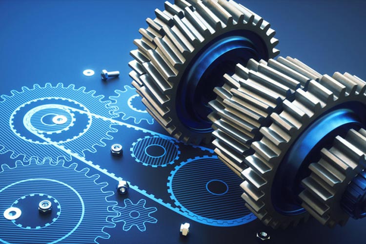 Kugghjul på en blueprint